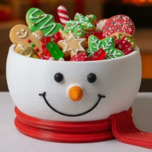 Tigela de Boneco de Neve Decorativa em PLA, impressão 3D Ana 3D