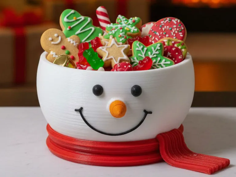 Tigela de Boneco de Neve Decorativa em PLA, impressão 3D Ana 3D